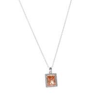 silver baguette orange and white cubic zirconia pendant sr0018p cz c