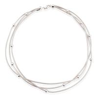 Silver 3 Row Beaded Necklace CS079-18