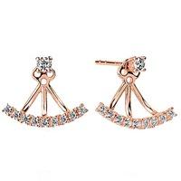 Sif Jakobs Ladies Rose Gold-Plated \'Princess\' White Cubic Zirconia Ear Jackets Earrings SJ-E1038-CZ(RG)
