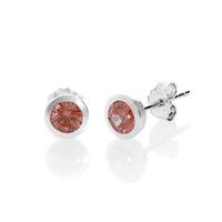 Silver January Red Cubic Zirconia Earrings WE1282-CZ-G