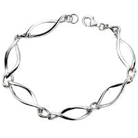 Silver Large Twist Link Bracelet B3922