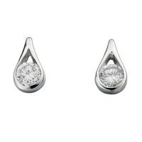 Silver Tear Drop Earrings E205C