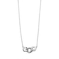 Silver Triple Circle Link Necklet N3826