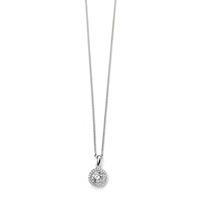 Silver Round Cubic Zirconia Cluster Pendant P4158C-N3815