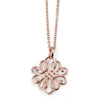 Silver Rose Gold-Plated Filigree Pendant N3743