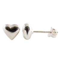 Silver 7mm Heart Stud Earrings 8-55-5989