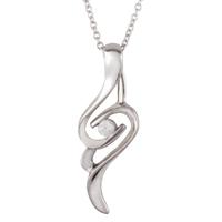 Silver Cubic Zirconia Swirl Pendant ZCP8741