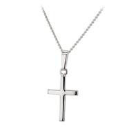 Silver Small Plain Cross and Chain SCS20