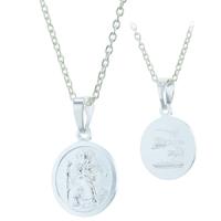 silver oval st christopher chain p30 8031 sc118