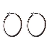 Silver Oval Creole Earrings 8-53-3459