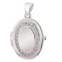 silver oval cubic zirconia locket 8651884