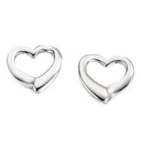 silver open heart studs gk e2102