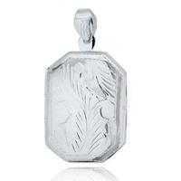 Silver Oblong Engraved Locket 8.65.1799