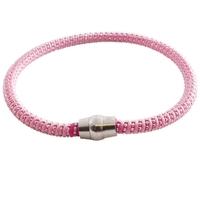 Silver 7.5 Inch Magnetic Pink Bracelet 8-28-5722