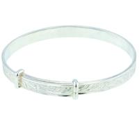 Silver Embossed Expandable Baby Bangle BC471EBB