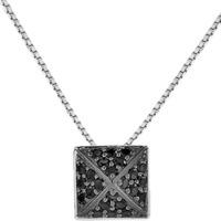 Sif Jakobs Ladies Rhodium Plated \'Panzano\' Square Black Pave Pendant SJ-P1851-BK