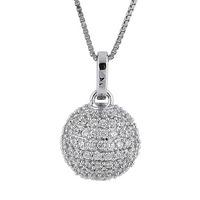 Sif Jakobs Rhodium Plated \'Comacchio\' Cubic Zirconia Ball Pendant SJ-P2853-CZ/45