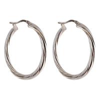 Silver Twisted Hoop Earrings 8-53-9039