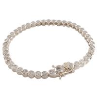 Silver 17.5cm Cubic Zirconia Tennis Bracelet 8-25-3291