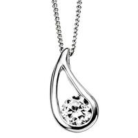 Silver Clear CZ Tear Drop Pendant GK-P2621C