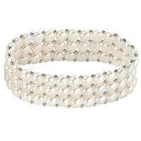 Silver Freshwater Pearl 3 Strand Stretch GK-B3204W