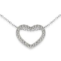 Silver Pave Cubic Zirconia Heart Pendant Chain 8.18.9510