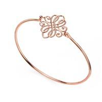 silver rose gold plated filigree bangle b4571