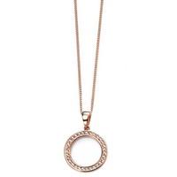 silver rose gold plated open circle pendant p4345c n3625