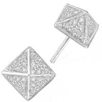 Sif Jakobs Ladies Rhodium Plated \'Panzano\' Cubic Zirconia Pyramid Earrings SJ-E1851-CZ