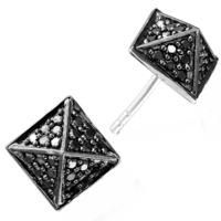 sif jakobs ladies rhodium plated panzano black pyramid earrings sj e18 ...