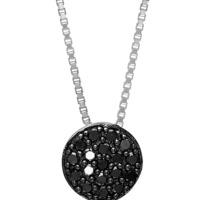 sif jakobs ladies rhodium plated sacile black pave pendant sj p2071 bk