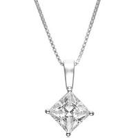 Sif Jakobs Ladies Rhodium Plated \'Princess\' Square Cubic Zirconia Pendant SJ-P8MMSQ-CZ