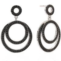 Sif Jakobs Ladies Rhodium Plated \'Citerna\' Black Cubic Zirconia Circle Earrings SJ-E2212-BK