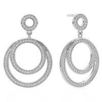 Sif Jakobs Ladies Rhodium Plated \'Citerna\' White Cubic Zirconia Circle Earrings SJ-E2212-CZ
