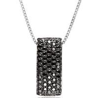 Sif Jakobs Ladies Rhodium Plated \'Bari\' Black Pave Pendant SJ-P2859-BK