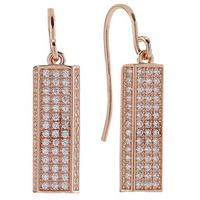 Sif Jakobs Ladies Rose Gold-Plated \'Bacoli Due\' Cubic Zirconia Bar Dropper Earrings SJ-E0086-CZ(RG)