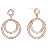 Sif Jakobs Ladies Rose Gold-Plated \'Citerna\' White Cubic Zirconia Circle Earrings SJ-E2212-CZ(RG)