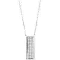 Sif Jakobs Ladies Rhodium Plated \'Bacoli Due\' Pave Bar Necklace SJ-C0079-CZ