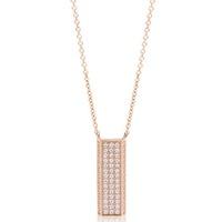 Sif Jakobs Ladies Rose Gold-Plated \'Bacoli Due\' Pave Bar Necklace SJ-C0079-CZ(RG)
