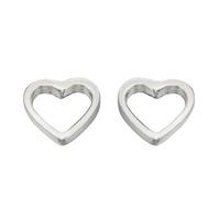 silver kids small open heart studs a355