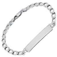 Silver 7.6mm Curb ID 8.5\" Bracelet 8.29.4344