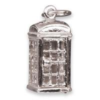 Silver Telephone Box Charm 2091 S