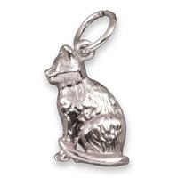 Silver Cat Sitting Charm 2070 S