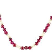 Silver Freshwater Pearl and Garnet 7.5\