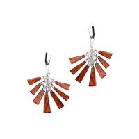 silver amber waterfall dropper earrings er657