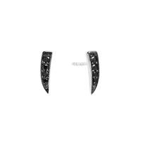 Sif Jakobs Ladies Rhodium Plated \'Pila Piccolo\' Black Cubic Zirconia Small Graduated Earrings SJ-E1033-BK(BK)