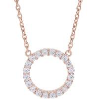Sif Jakobs Rose Gold-Plated \'Biella Grande\' White Cubic Zirconia Open Necklace SJ-C338(1)-CZ(RG)