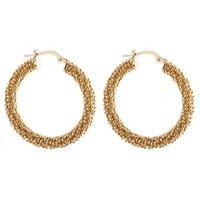 Silver Gold-Plated Sparkle Creole Earrings 8-53-9399