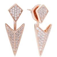 Sif Jakobs Ladies Rose Gold-Plated \'Pecetto\' White Cubic Zirconia Arrow Ear Jackets SJ-E0210-CZ(RG)