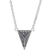 sif jakobs rhodium plated pecetto piccolo black pave triangle necklace ...